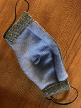 Load image into Gallery viewer, Blue Harris Tweed Mask with Cashmere Lining
